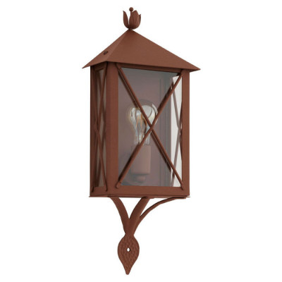 64756 Уличный настен свет-к GAUDESI, 1X60W(E27), сталь оцинкован., коричн антик/ стекло, прозрачн.
