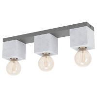 43596 Потолочный светильник PRESTWICK 3, 3Х40W, E27, L490, B90, H110, сталь/бетон, черный/серый