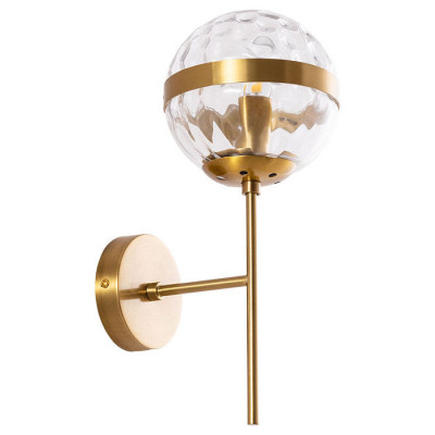 Arte Lamp DELACRUA, Бра, цвет арматуры - ПОЛИРОВАННАЯ МЕДЬ, цвет плафона/декора - ПРОЗРАЧНЫЙ, 1х40W E14, A7770AP-1PB