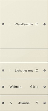 220401 Gira Набор клавиш 4-клав. (1+3),  ГРАВИРОВКА