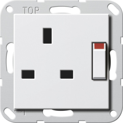 277803 Gira Розетка "Британский стандарт с затвором (shutter) и символом