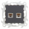 Simon Розетка 2хRJ45 кат 5е UTP, графит, 2450593-038