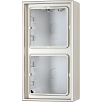 Рамка для вертикальной и горизонтальной установки, 2 поста, накладной монтаж; дюропласт; нержавеющая сталь; Edelstahl, ES2582A-L