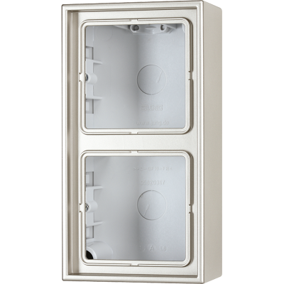 Рамка для вертикальной и горизонтальной установки, 2 поста, накладной монтаж; дюропласт; нержавеющая сталь; Edelstahl, ES2582A-L