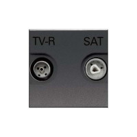N2251.3 AN - Розетка TV-R-SAT одиночная с накладкой, серия Zenit, цвет антрацит - 2CLA225130N1801