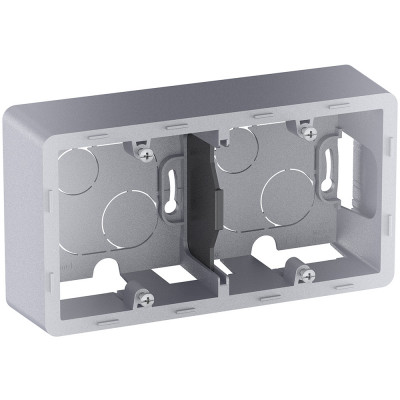 Legrand Коробка для накладного монтажа 2 поста - Legrand Inspiria - алюминий, 673992
