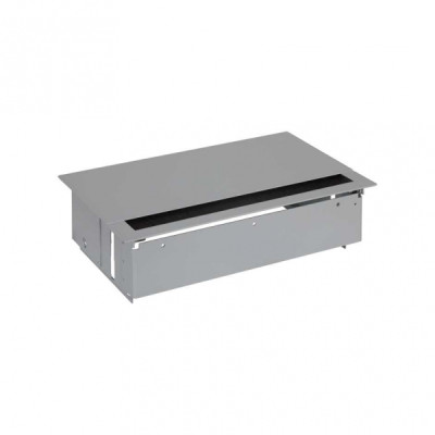 Simon 400 Врезной x5 розеточный блок, щетка, 3x2P+E, 2xUSB з/у, 2xRJ45, Алюминий,, 44523020-133