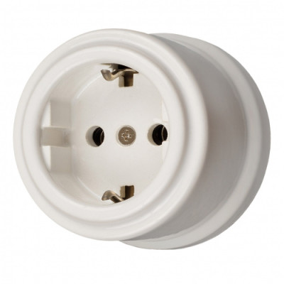 BIRONI Лизетта Керамика Белый Розетка с/з, B1-101-01