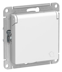 ATN001346 - ATLASDESIGN РОЗЕТКА с заземлением со шторками с крышкой, 16А, IP20, механизм, ЛОТОС, Systeme Electric