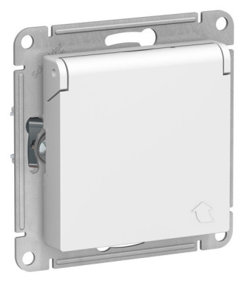 ATN001346 - ATLASDESIGN РОЗЕТКА с заземлением со шторками с крышкой, 16А, IP20, механизм, ЛОТОС, Systeme Electric