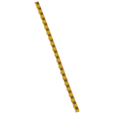 Legrand Маркер Duplix - чёрная маркировка на желтом фоне - заглавная буква W, 038432