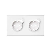 Simon 10020211-230 Кит 2 поста, фронт. Накладка на 2 розетки Schuko с з/у USB SC цвета белый матовый S100