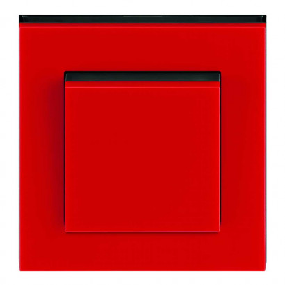 ABB Выключатель 1-клавишный, цвет красный - черный, серия Levit