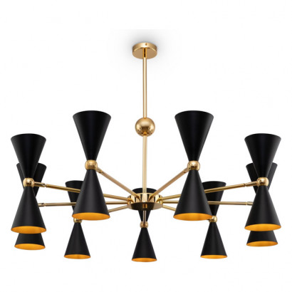Maytoni Vesper Подвесной светильник, цвет: Черный с Золотом 18х40W E14