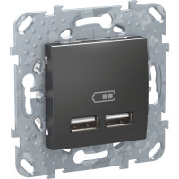 MGU5.418.12ZD - UNICA TOP РОЗЕТКА USB, 2.1 А, ГРАФИТ