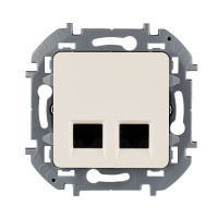 Legrand Розетка компьютерная двойная RJ45 категория 5e UTP - Legrand Inspiria - слоновая кость, 673836 Legrand Розетка компьютерная двойная RJ45 категория 5e UTP - Legrand Inspiria - слоновая кость, 673836