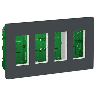 UNICA SYSTEM+ БЛОК скрытой установки 4х2 антрацит