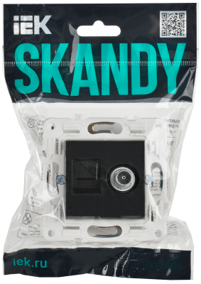 SKANDY Роз. двойная TV+RJ45 кат.5E SK-A14Bl черн. IEK, SK-AK20-1-K02