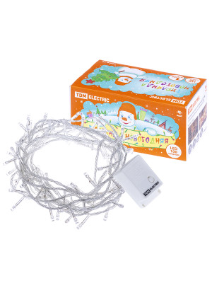 Гирлянда новогодняя  светодиодная, СГ 100, 220 В, многоцветная, 5 м, 8 режимов  TDM Electric, SQ0361-0002