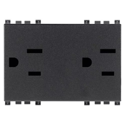 Vimar 2 розетки 2P+T 15A USA/SASO, серая, 19246