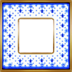 FD01341AZOB Fede Vintage Porcelain Рамка 1-ная, Blue Lys-Bright Gold