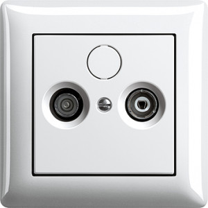 Gira Телевизионная розетка, глянцевый белый, серия Standard