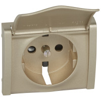 Legrand Лицевая панель - Galea Life - для розетки 2К+З - с защитными шторками + крышка - Titanium, 771422