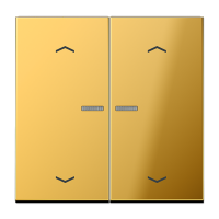 Клавиша для KNX кнопки с окошком и символами "стрелки", 2 группы; металл; имитация золота, GO102KO5P