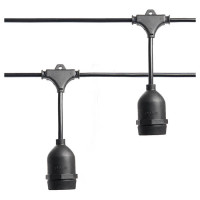 Гирлянда 230V 50 E27 черный, шаг 50cm, IP 65, 25м +1,5м шнур,  CL50-25-1, Feron 41866