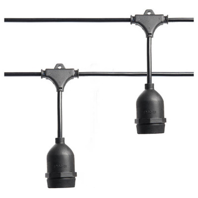 Гирлянда 230V 50 E27 черный, шаг 50cm, IP 65, 25м +1,5м шнур,  CL50-25-1, Feron 41866