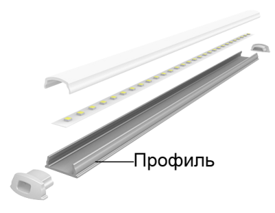 Профиль  PAL 1105 гибкий (2м) анодированный, 5009523