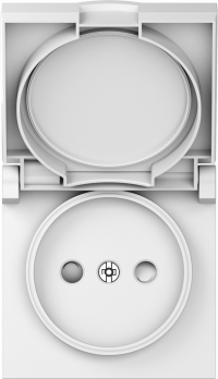 Donel A07 матовый белый накладка для розетки без заземления, с крышкой, 16A 250 В~, серия DB, DE43433