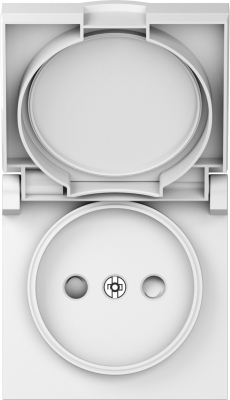 Donel A07 матовый белый накладка для розетки без заземления, с крышкой, 16A 250 В~, серия DB, DE43433