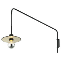 LUSSOLE BUTLER Бра настенные, цвет основания - черный, плафон - стекло (цвет - желтый), 1x40W E27, LSP-8493