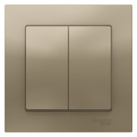 ATN000552 - ATLASDESIGN 2-клавишный ВЫКЛЮЧАТЕЛЬ, сх.5, 10АХ, в сборе, ШАМПАНЬ, Systeme Electric