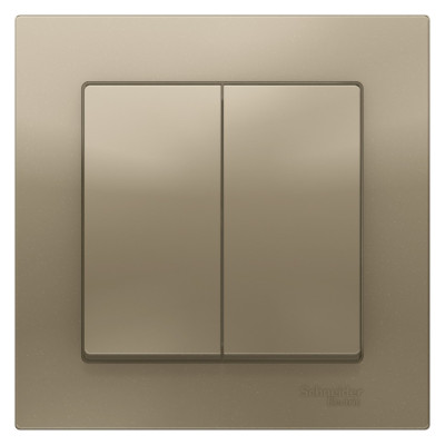 ATN000552 - ATLASDESIGN 2-клавишный ВЫКЛЮЧАТЕЛЬ, сх.5, 10АХ, в сборе, ШАМПАНЬ, Systeme Electric