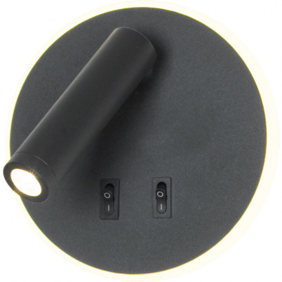 LUSSOLE COZY Бра, цвет основания - черный, плафон - акрил (цвет - белый), 2x5W LED, LSP-8235