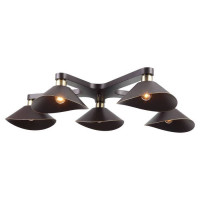LUSSOLE OPELIKA Люстра потолочная, цвет основания - коричневый, плафон - металл (цвет - коричневый), 5x60W E27, LSP-9535