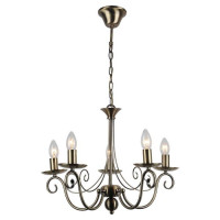 LUSSOLE ROOSEVELT Люстра подвесная, цвет основания - бронзовый, 5x40W E14, LSP-9941