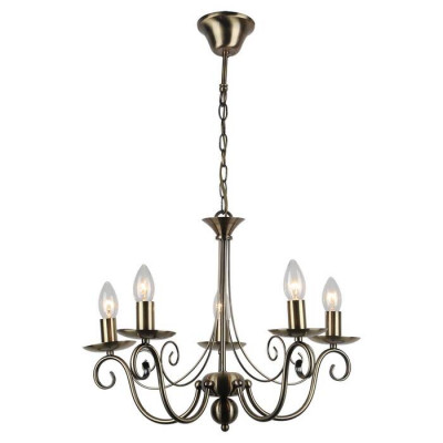 LUSSOLE ROOSEVELT Люстра подвесная, цвет основания - бронзовый, 5x40W E14, LSP-9941