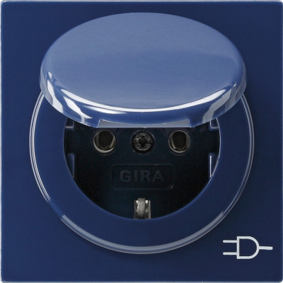 045446 Gira Розетка с з/к и крышкой