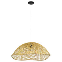 390236 Подвесной светильник (люстра) SAMBUCONA, 1X40W (E27), ?720, сталь, черный / дерево, натуральн