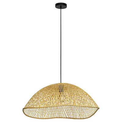 390236 Подвесной светильник (люстра) SAMBUCONA, 1X40W (E27), ?720, сталь, черный / дерево, натуральн