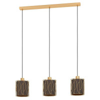 390207 Люстра COROJAL, 3X40W (E27), сталь, золотой / текстиль, капучино, латунь