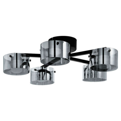 39874 Светод. потолочный светильник COPILLOS димм, 5х7,2W(LED), ?655, H175, 2850lm, сталь, черный//ст