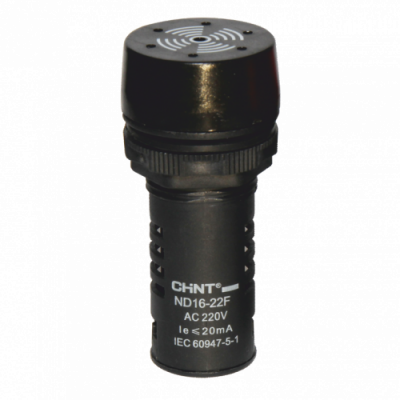 Chint Сигнализатор звуковой ND16-22L ?22 мм черный AC/DC24В (R), 593473