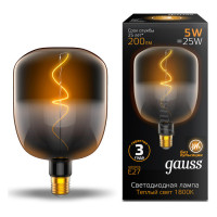 Лампа Gauss Filament V140 5W 200lm 1800К Е27 black-clear flexible LED 1/6, 1008802105
