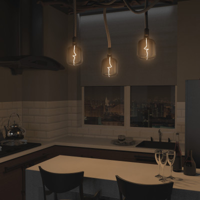 Лампа Gauss Filament V140 5W 200lm 1800К Е27 black-clear flexible LED 1/6, 1008802105