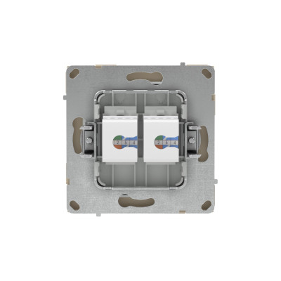 DKC KANT Компьютерная розетка RJ-45 без шторки, кат.5е двойная, ванильный марципан, 7015664