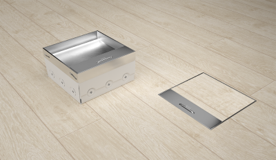 Donel Лючок в пол 12 мод. (6 мод. 45х45 мм.) верт. установка, металл, в уровень с напольным покрытие, DFB12SMLVL